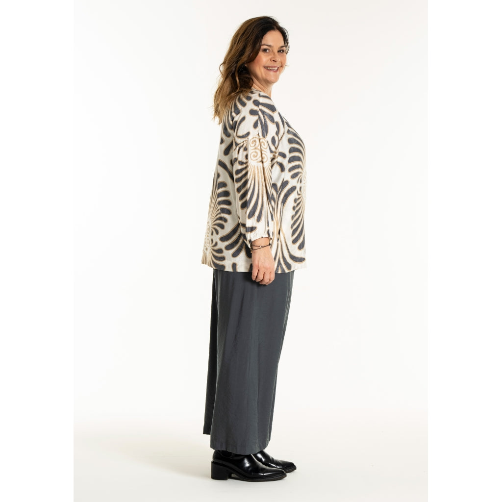 Gozzip Woman GAnn-Mari Blouse Blouse Off White / Grey