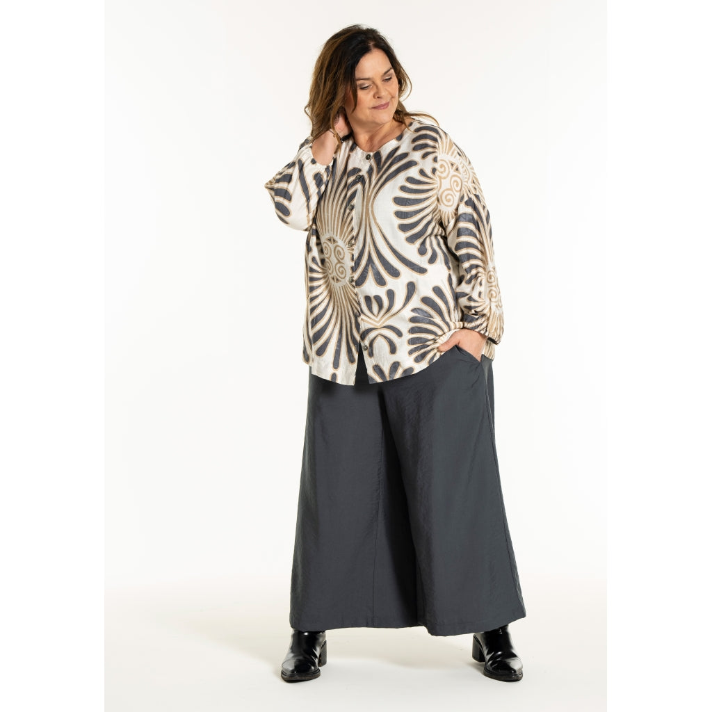 Gozzip Woman GAnn-Mari Blouse Blouse Off White / Grey