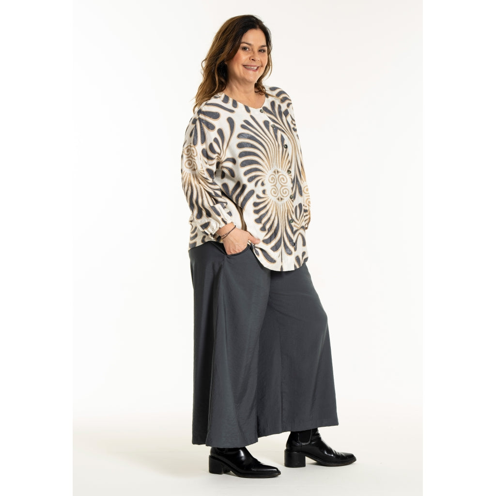 Gozzip Woman GAnn-Mari Blouse Blouse Off White / Grey