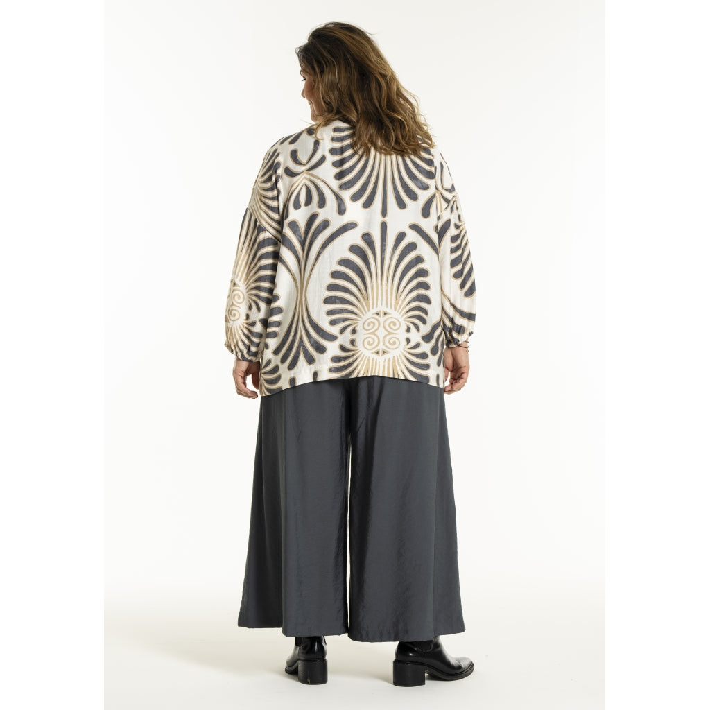 Gozzip Woman GAnn-Mari Blouse Blouse Off White / Grey