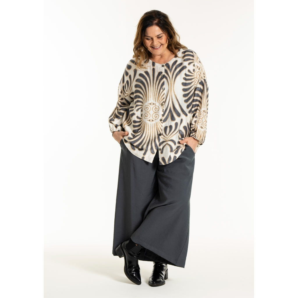 Gozzip Woman GAnn-Mari Blouse Blouse Off White / Grey
