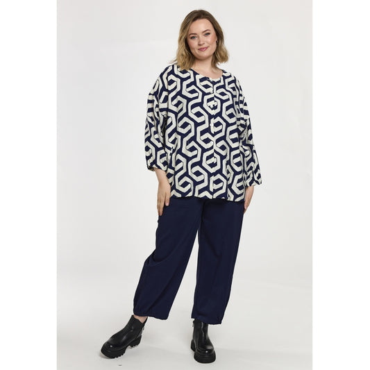 Gozzip Woman GAnnbrit Shirt Shirt Blue offwhite print