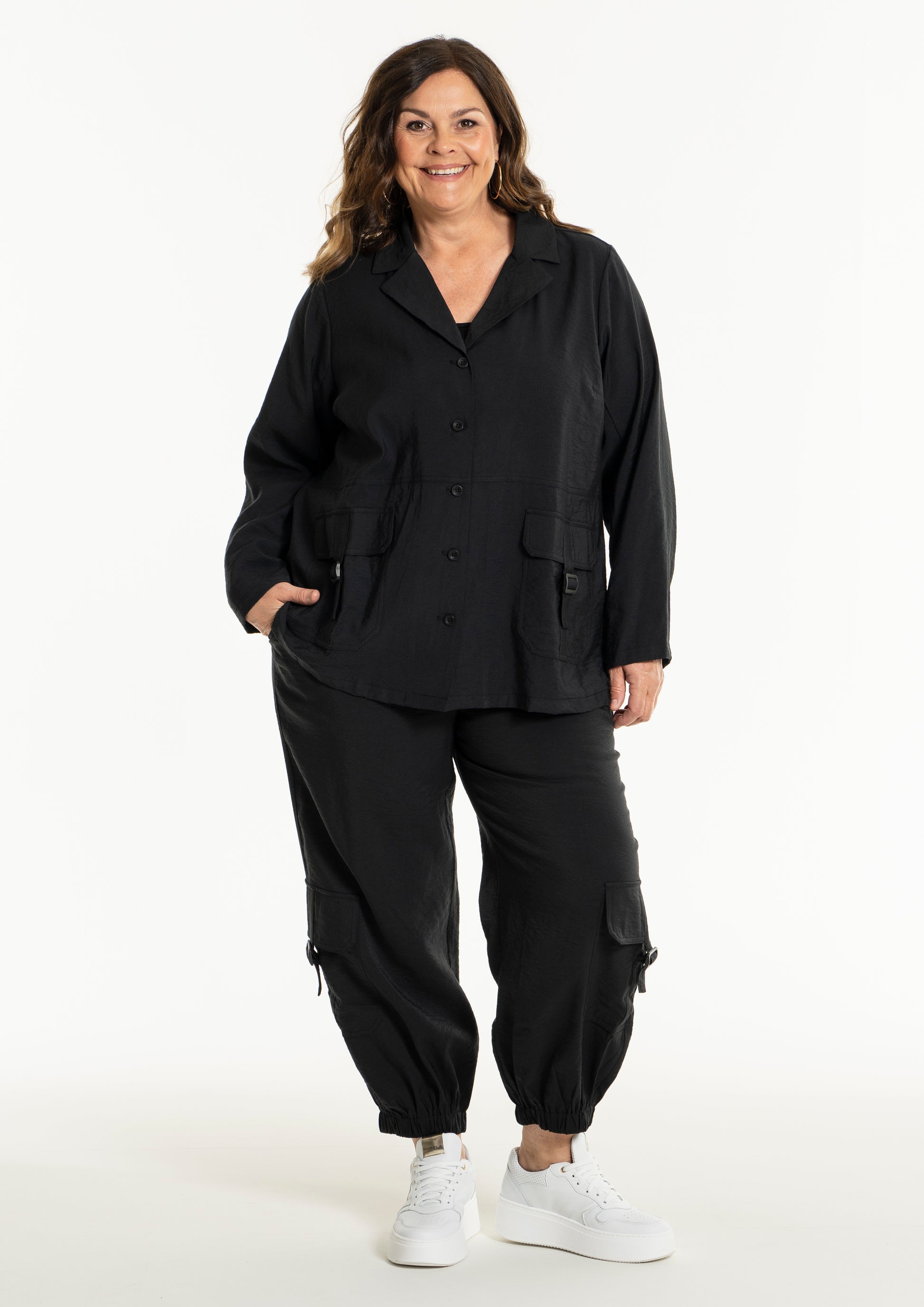 Gozzip Woman GAnneline Cargo Pants Pants Black