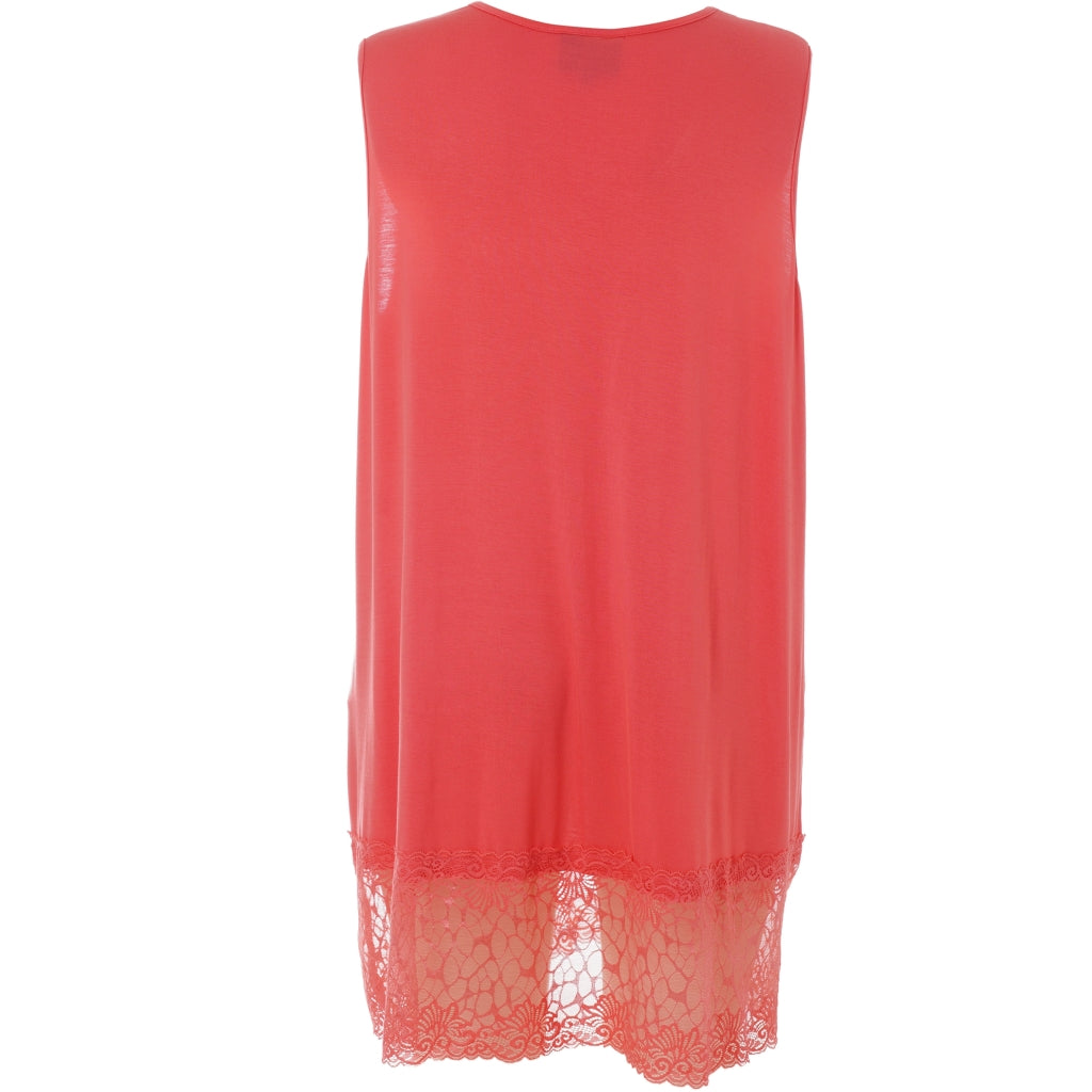 Gozzip Woman GAnny Top with lace Top Coral