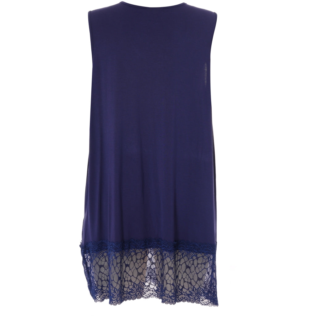 Gozzip Woman GAnny Top with lace Top Navy