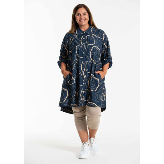 Gozzip Woman GArna Tunic Shirt Tunic Dusty Blue/Sand