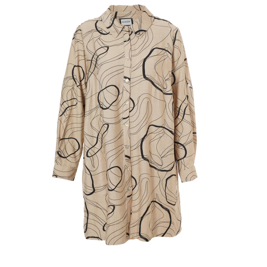 Gozzip Woman GArna Tunic Shirt Tunic Sand/Black