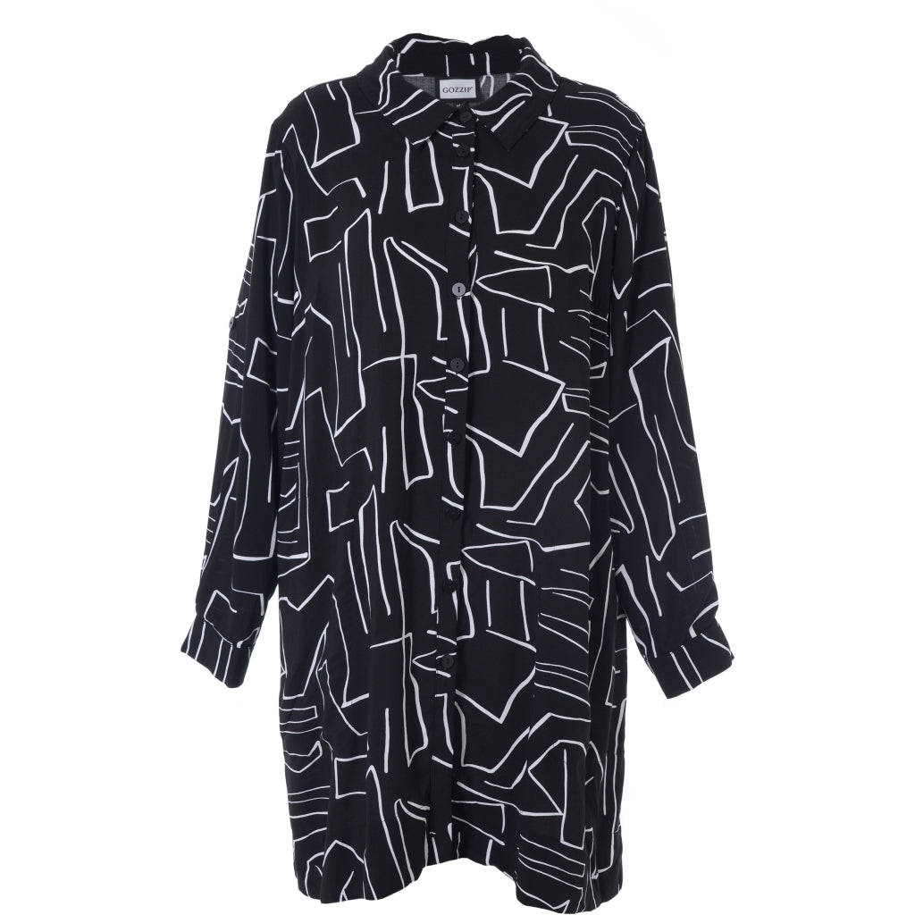 Gozzip Woman GArna Tunic Shirt Tunic Black/White