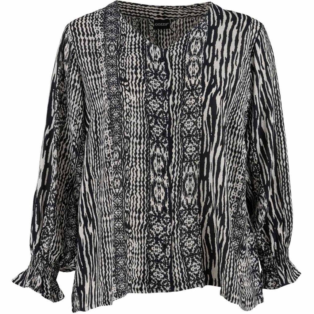 Gozzip Woman GAsta Blouse Blouse Black/Offwhite