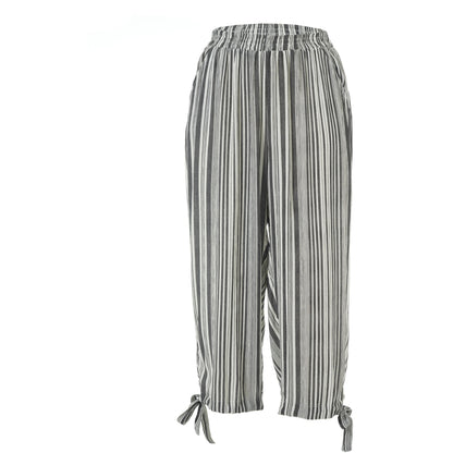 Gozzip Woman GAugusta Pants 7/8 7/8 Pant Black Stripe