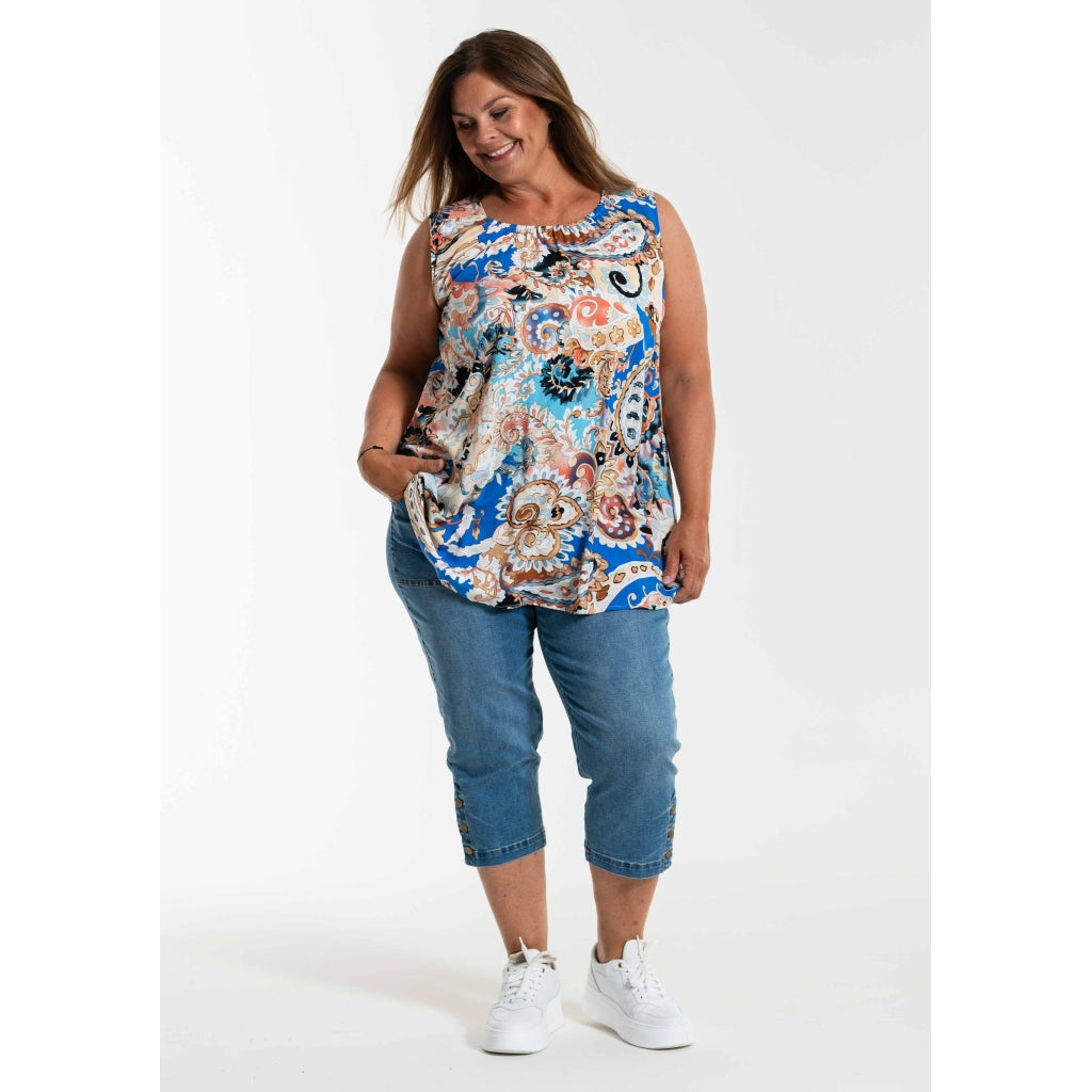 Gozzip Woman GBeata Top Top Blue print