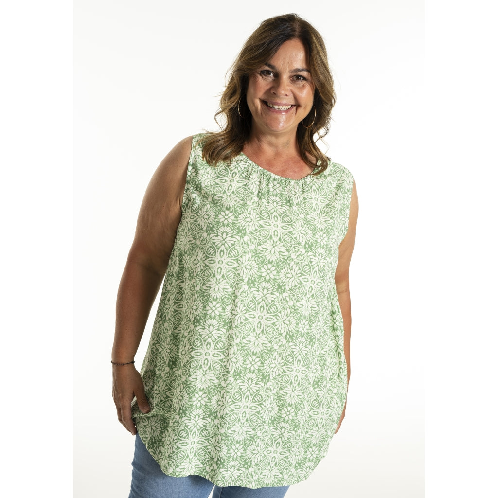 Gozzip Woman GBeata Top Top Green Print