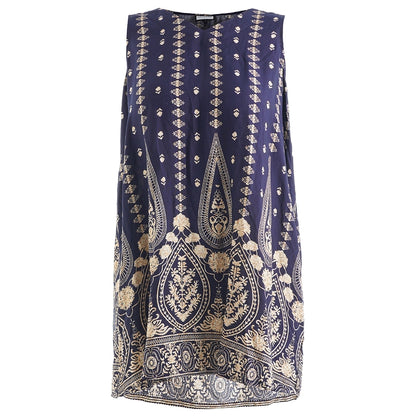 Gozzip Woman GBeata Top Top Blue board print