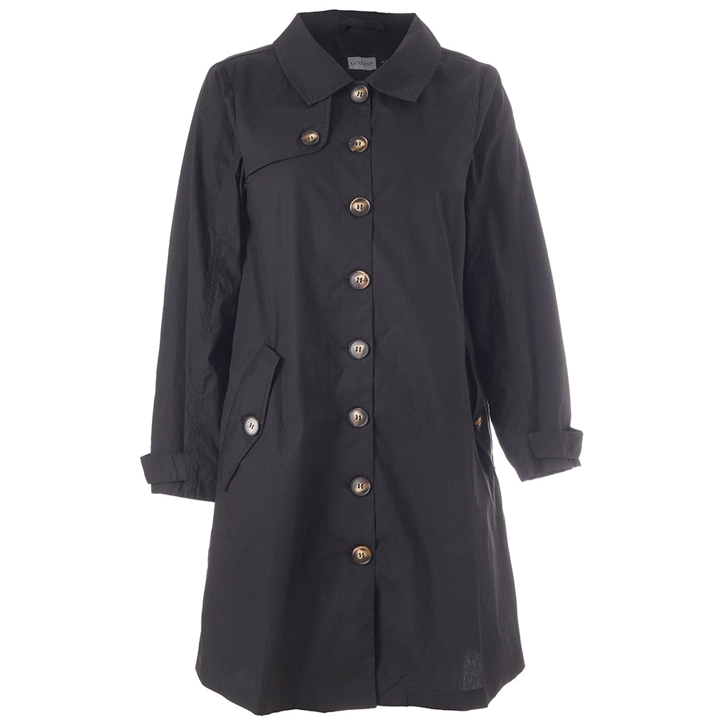 Gozzip Woman GBeatrice Trenchcoat Jacket Black
