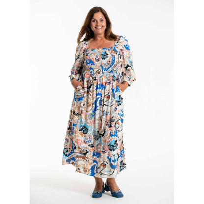 Gozzip Woman GBenja Smock Dress Dress Blue print