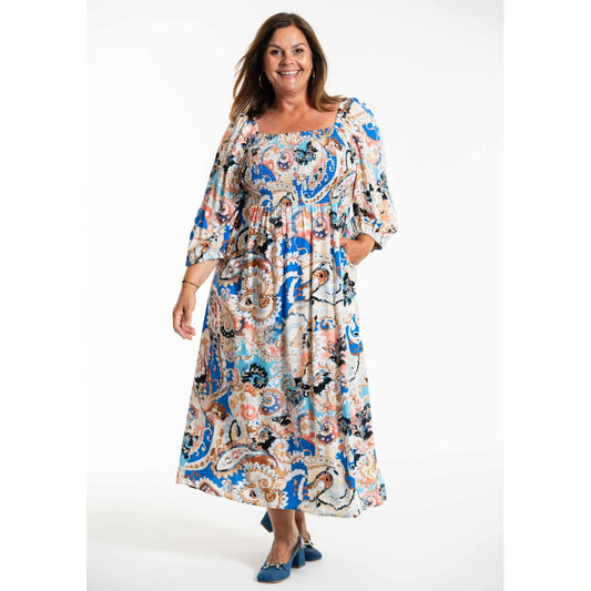 Gozzip Woman GBenja Smock Dress Dress Blue print