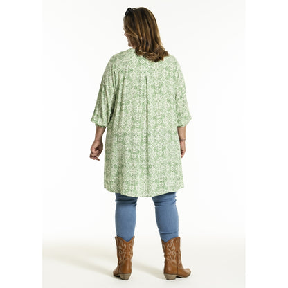 Gozzip Woman GBentina Tunic Tunic Green Print