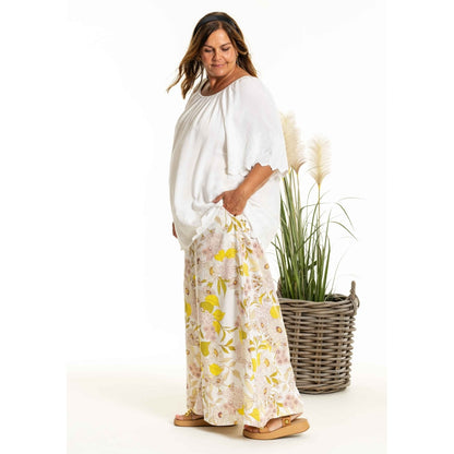 Gozzip Woman GBerethe Wide Pants Pants Flower Print