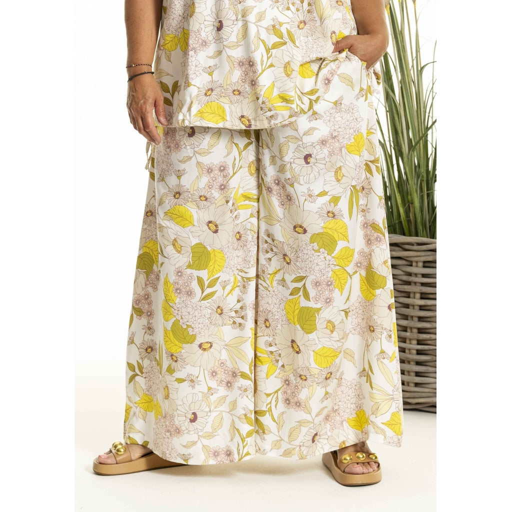 Gozzip Woman GBerethe Wide Pants Pants Flower Print