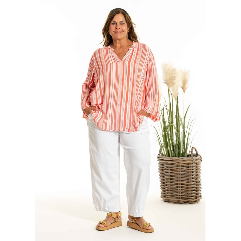 Gozzip Woman GBillie Blouse Blouse Coral stripe