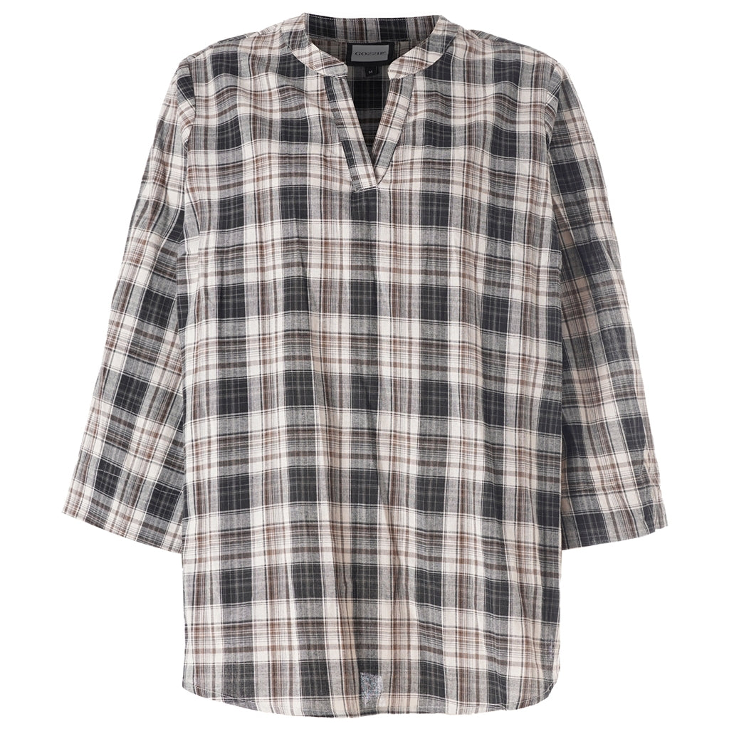 Gozzip Woman GBillie Blouse Blouse Brown check