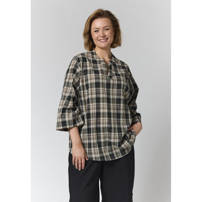 Gozzip Woman GBillie Blouse Blouse Brown check