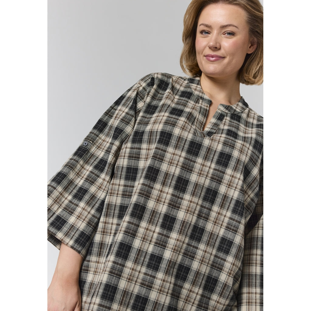 Gozzip Woman GBillie Blouse Blouse Brown check