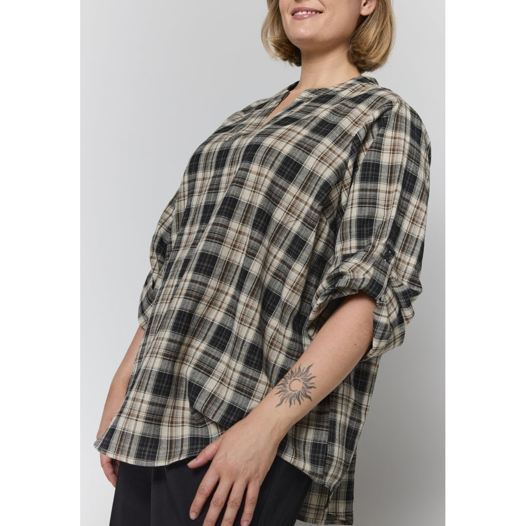 Gozzip Woman GBillie Blouse Blouse Brown check