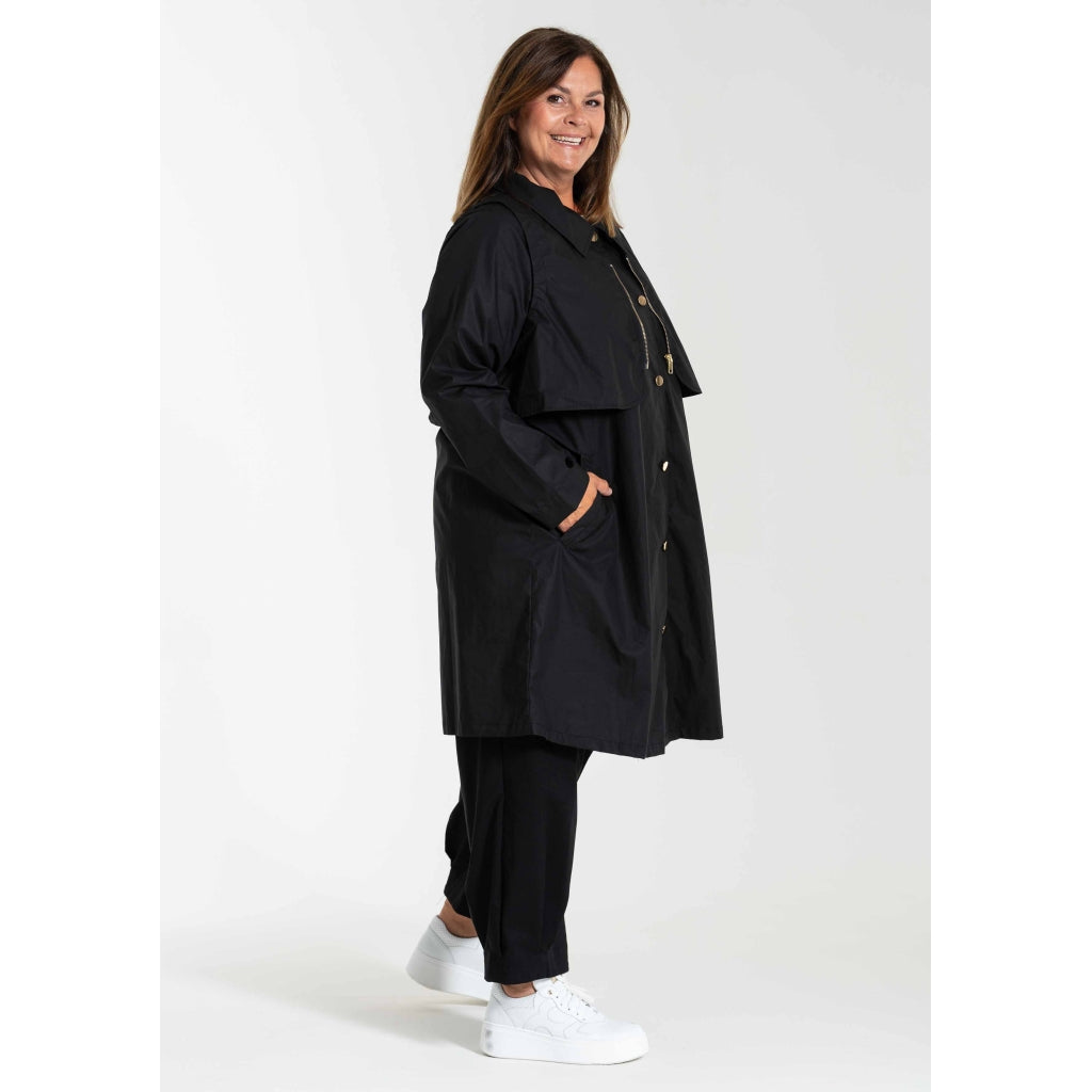 Gozzip Woman GBirdy Trench coat w. waistcoat Coat Black