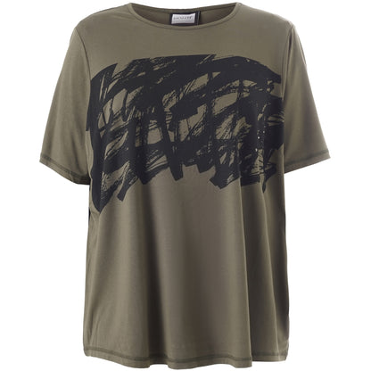 Gozzip Woman GBirka T-Shirt with print T-Shirt Army with Black