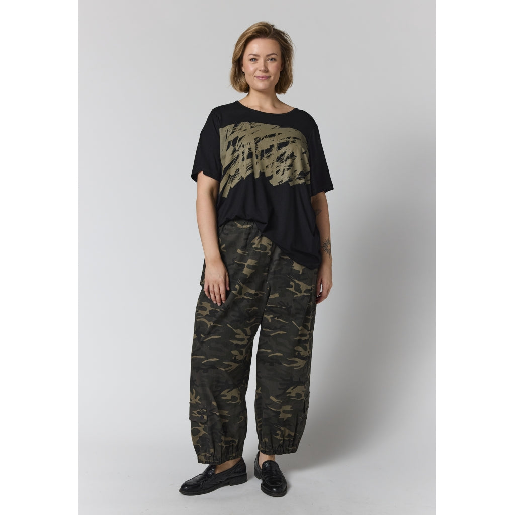 Gozzip Woman GBirka T-Shirt with print T-Shirt Black With Grey