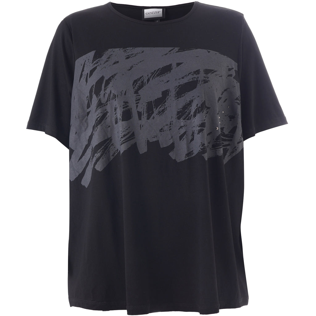 Gozzip Woman GBirka T-Shirt with print T-Shirt Black With Grey