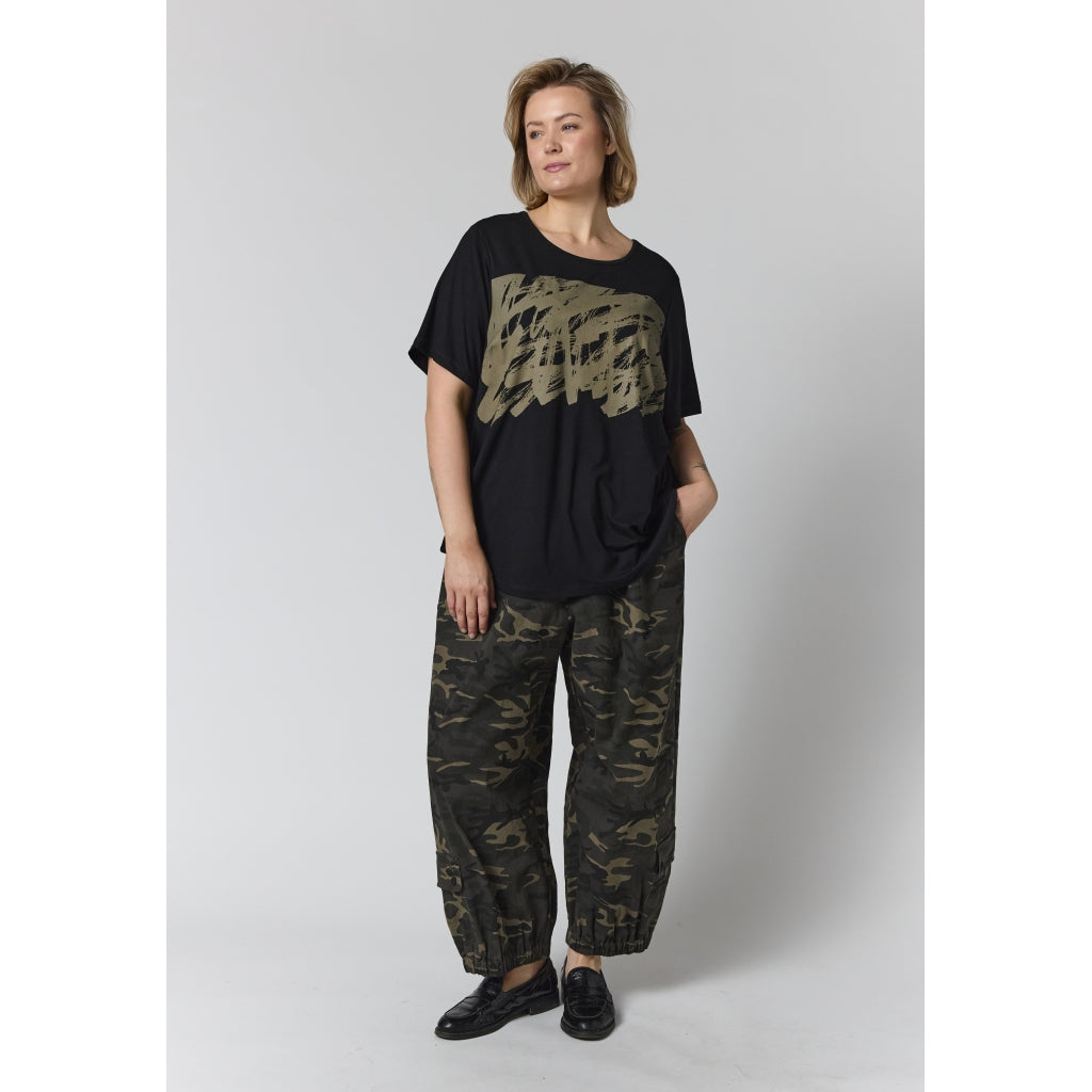 Gozzip Woman GBirka T-Shirt with print T-Shirt Black With Grey