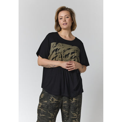 Gozzip Woman GBirka T-Shirt with print T-Shirt Black With Grey