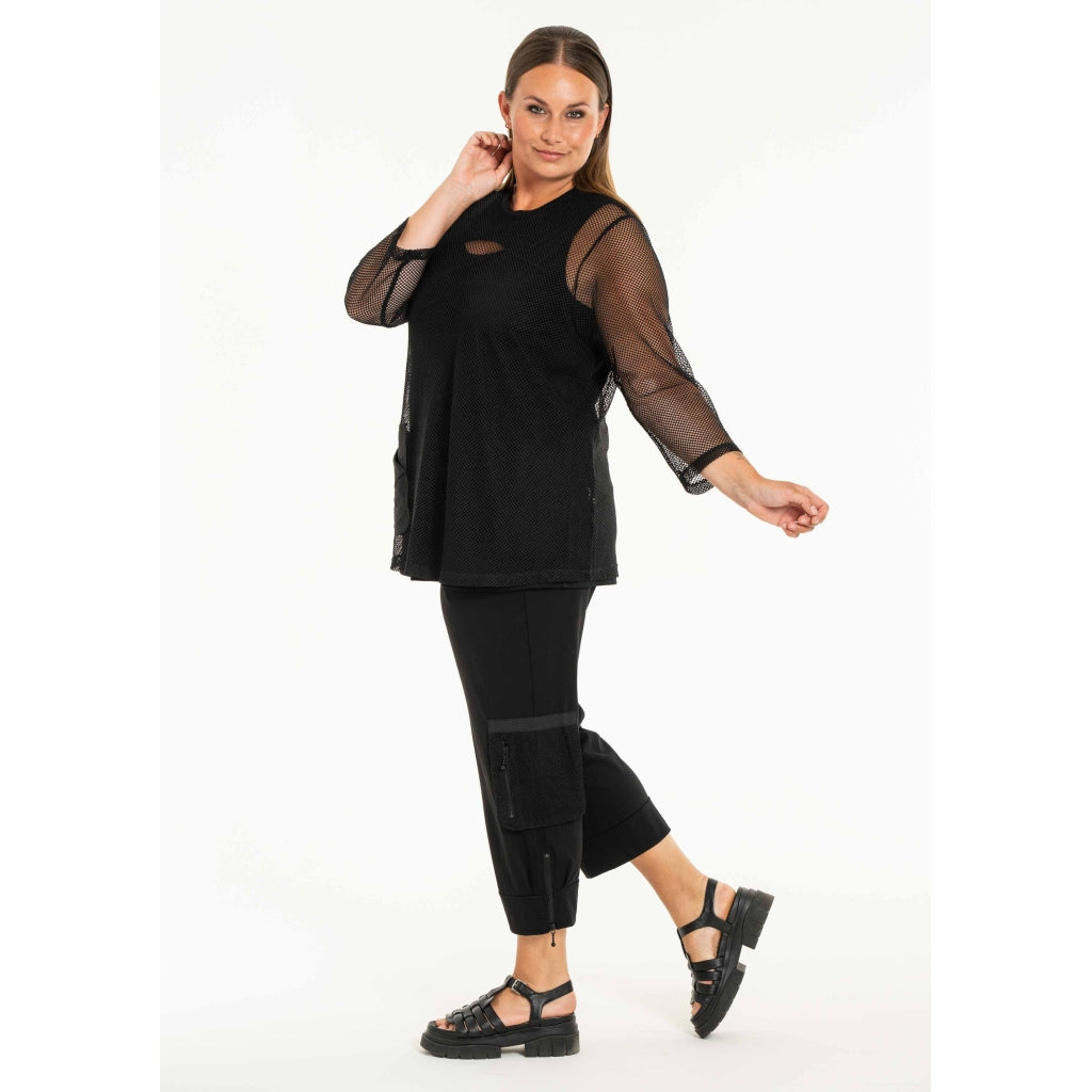 Gozzip Woman GCilla Mesh Blouse Blouse Black