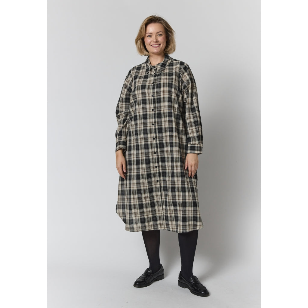 Gozzip Woman GCornelia Long Shirt Long shirt Brown check