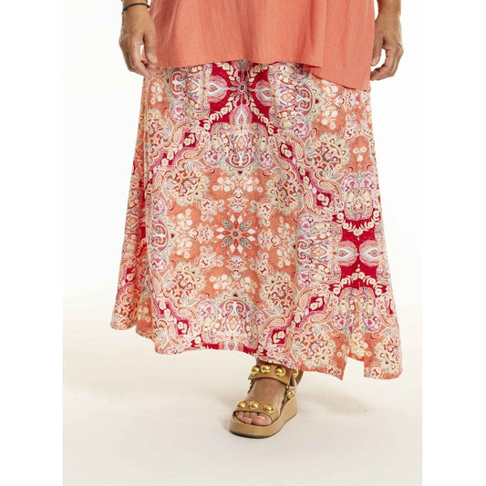 Gozzip Woman GDia Skirt Skirt Coral print