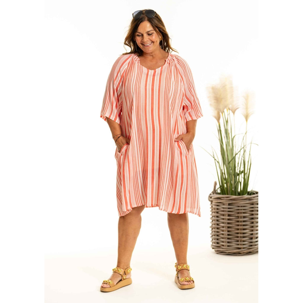 Gozzip Woman GDinne Tunic Tunic Coral stripe