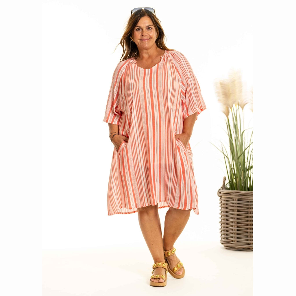 Gozzip Woman GDinne Tunic Tunic Coral stripe