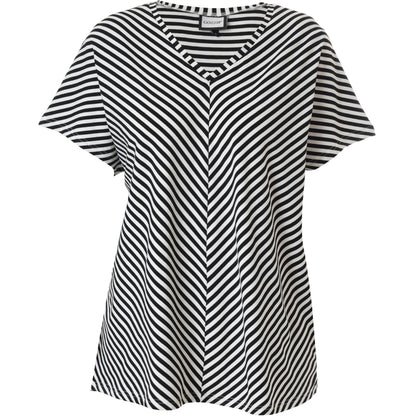 Gozzip Woman GDorota V-Neck T-Shirt T-Shirt Black Stripe