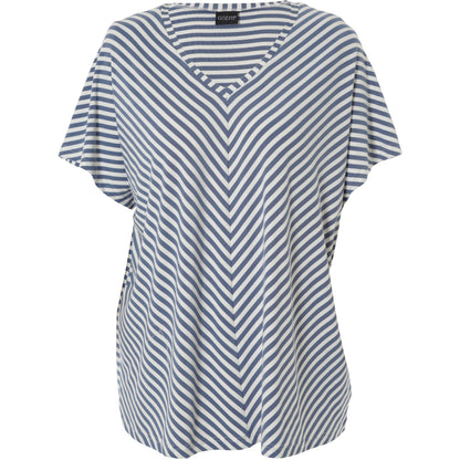 Gozzip Woman GDorota V-Neck T-Shirt T-Shirt Blue Stripe