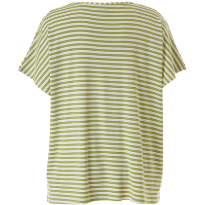 Gozzip Woman GDorota V-Neck T-Shirt T-Shirt Green Stripe