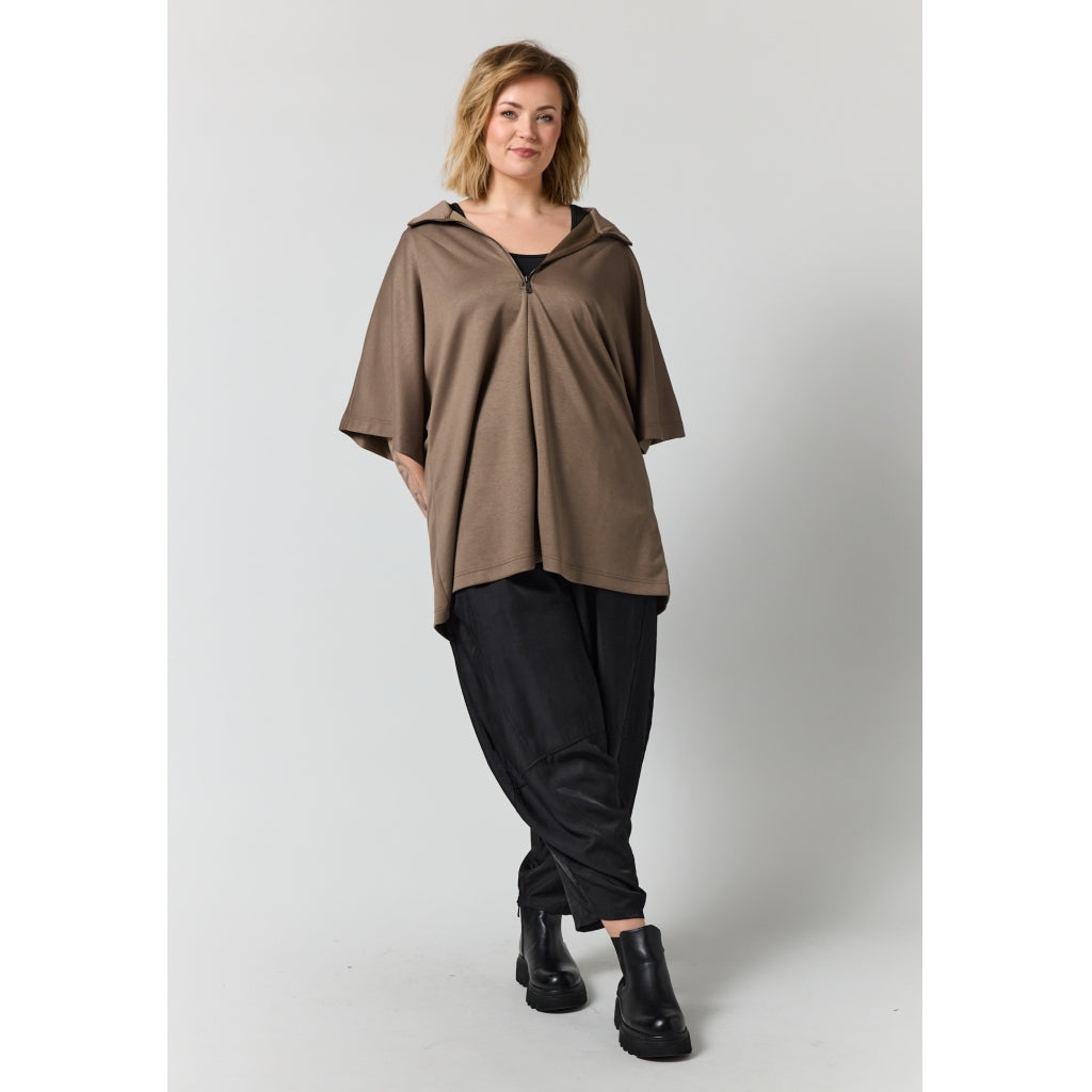 Gozzip Woman GEdit Tunic with zipper Tunic Brown