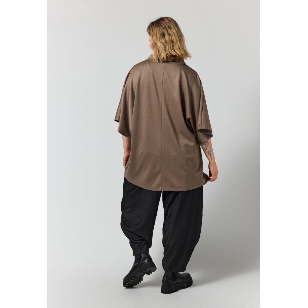 Gozzip Woman GEdit Tunic with zipper Tunic Brown