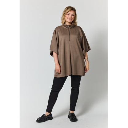 Gozzip Woman GEdit Tunic with zipper Tunic Brown