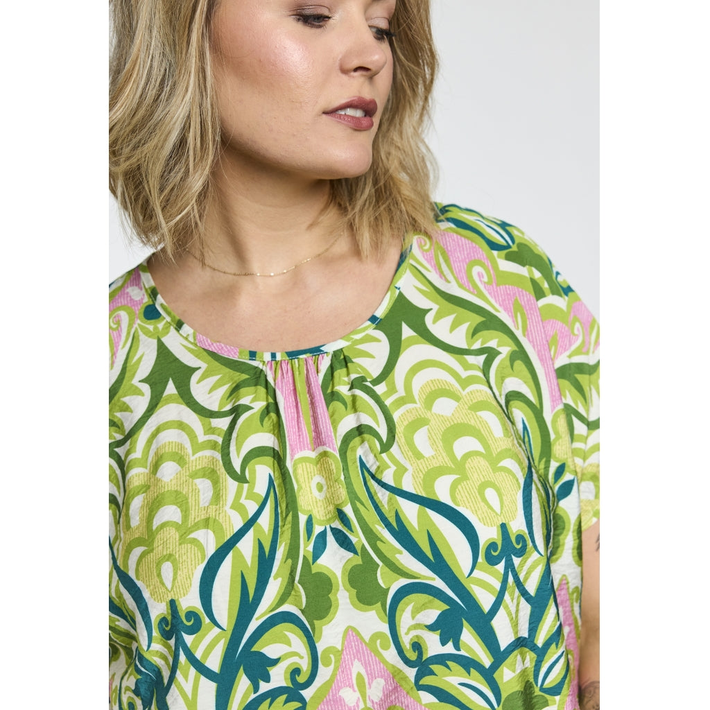Gozzip Woman GElise Blouse Blouse Green pink mix