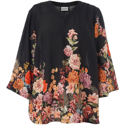 Gozzip Woman GElse-Marie Blouse Blouse Black with rose fall board
