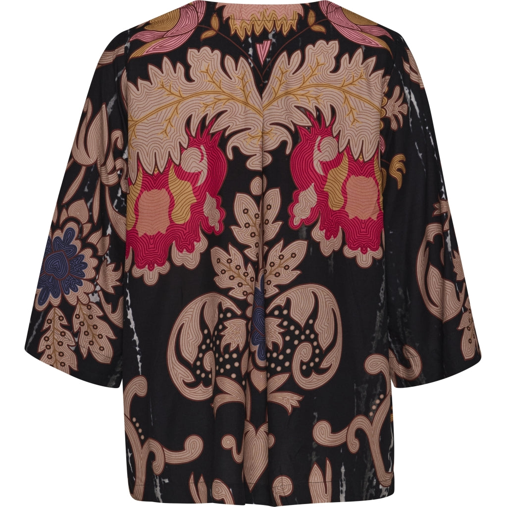 Gozzip Woman GElse-Marie Blouse Blouse Black with Pink printed