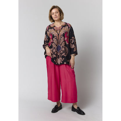Gozzip Woman GElse-Marie Blouse Blouse Black with Pink printed