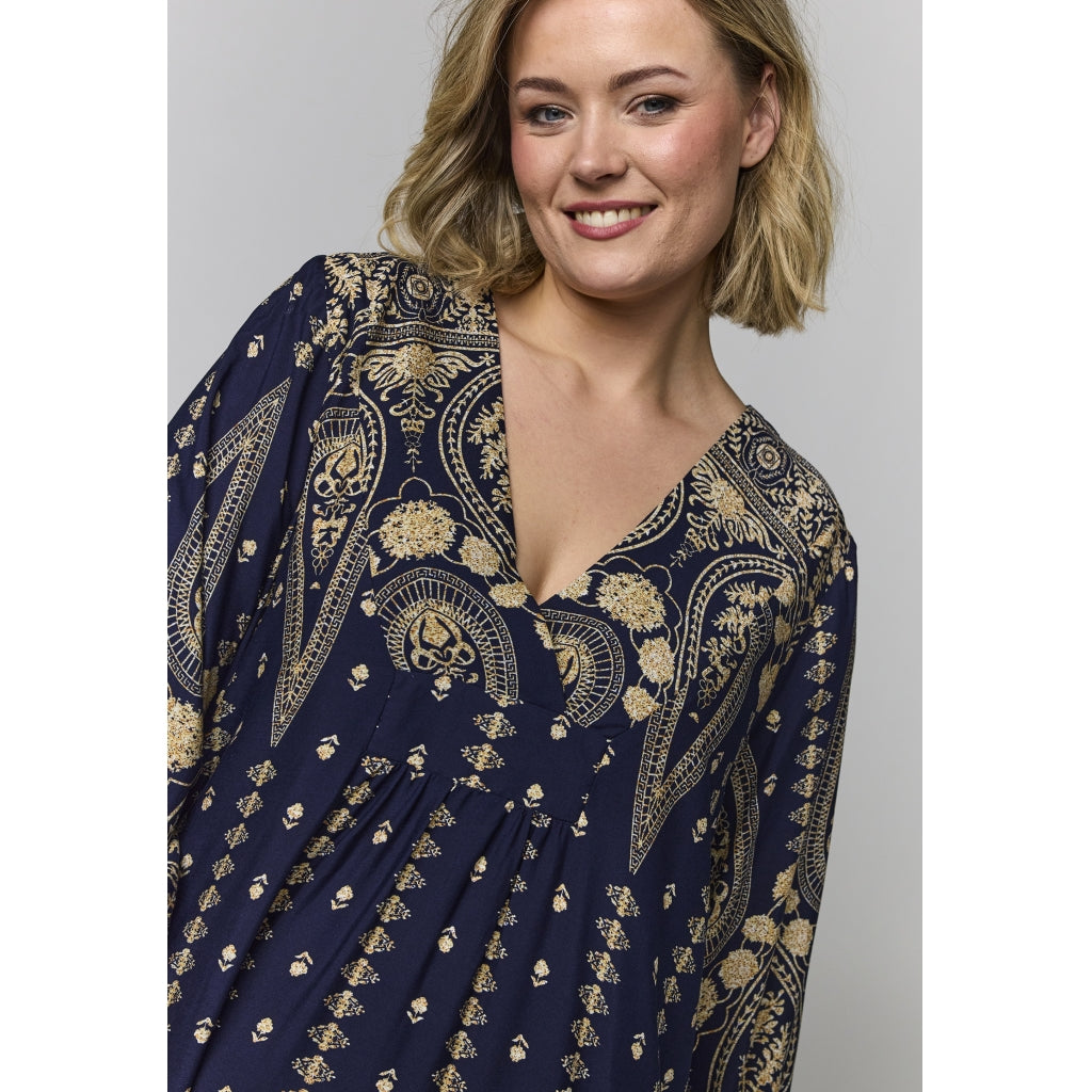 Gozzip Woman GElse Dress Dress Blue board print